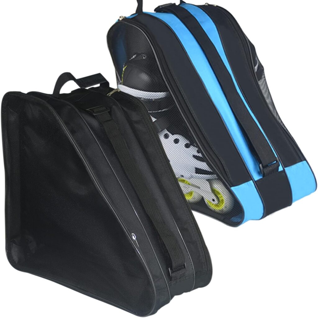 Gooyule Ice Skate Bag,Roller Skate Bags Skating Bag for Skating Enthusiast, Large Capacity Skate Bag Fits Quad Skates, Inline Skate and Most Roller Skate - Black and Blue