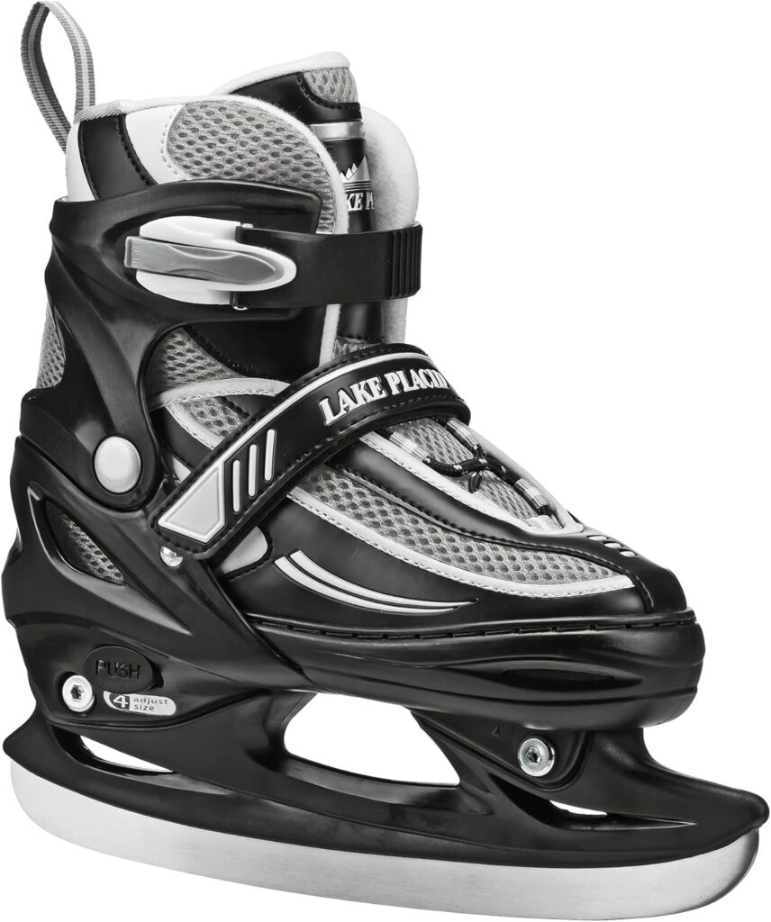 Lake Placid Summit Boys Adjustable Ice Skate - in Black