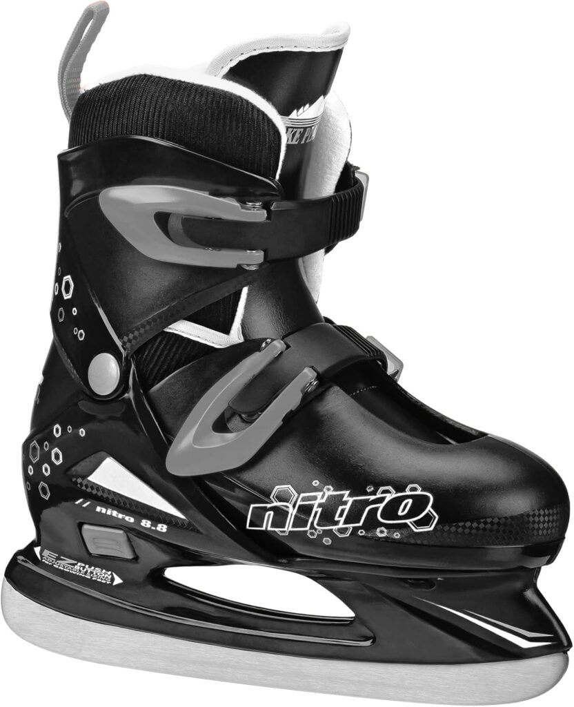 Lake Placid Nitro Boys Adjustable Ice Skates - in Black