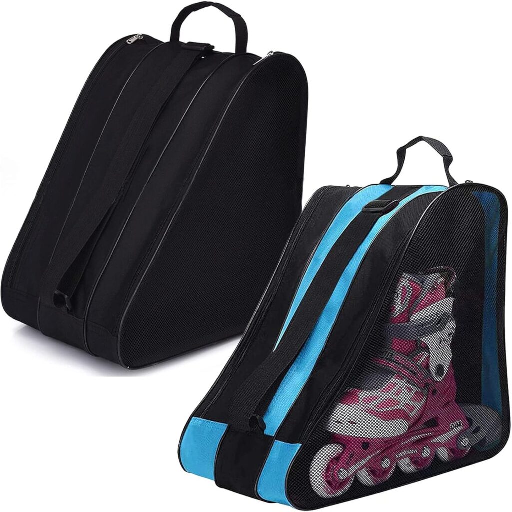 Peyorom Skate Bags, Great for Roller Skates, Ice Skates, Quad Skates, Inline Skates, Rollerblade, Figure Skates, Ice Hockey Skate - Skate Accessories - Blue and Black