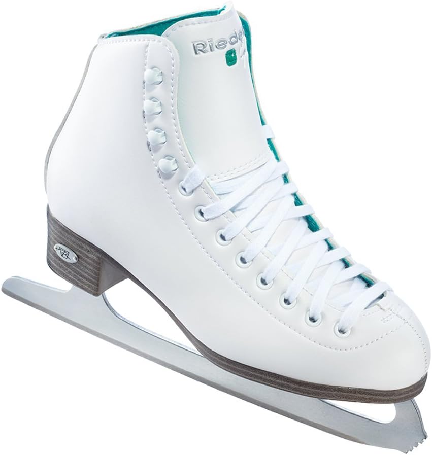 Riedell 110 Opal Ice Skates - Recreational Ice Skates with Stainless Steel Spiral Blade - in White