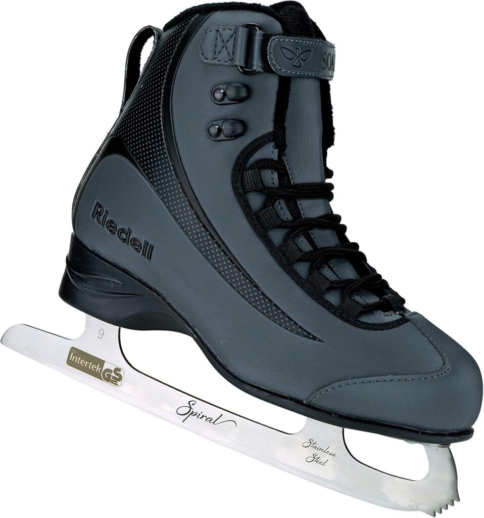 Riedell Skates - Soar Adult Ice Skates - Size 8 in Onyx