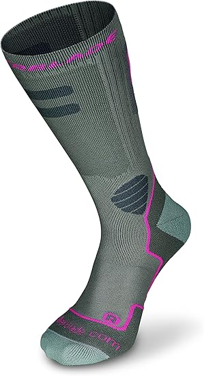 Rollerblade High Performance Women's Socks, Inline Skating, Multi Sport, Dark Grey and Pink