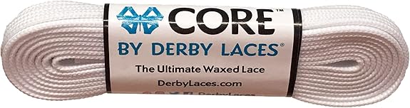 Derby Laces CORE Narrow 6mm Waxed Lace for Figure Skates, Roller Skates, Boots, and Regular Shoes