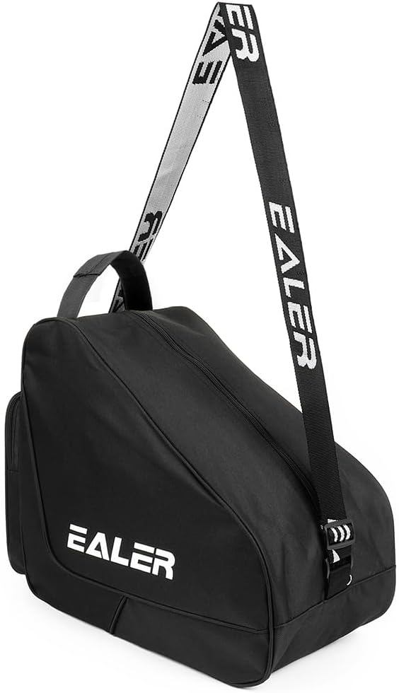 EALER Heavy-Duty Ice Hockey Skate Carry Bag, Adjustable Shoulder Strap - in Black