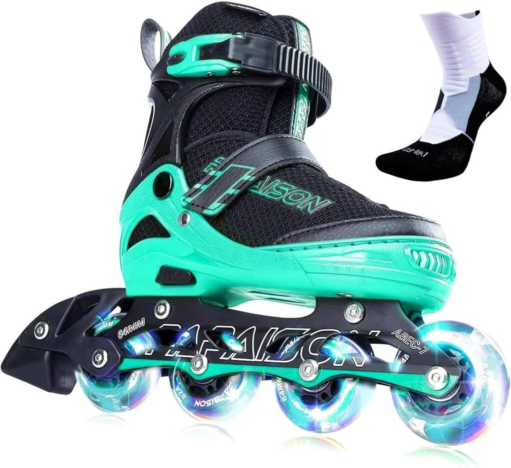 PAPAISON Adjustable Inline Skates with Full Light Up Wheels adjustable inline skates with full light up wheels