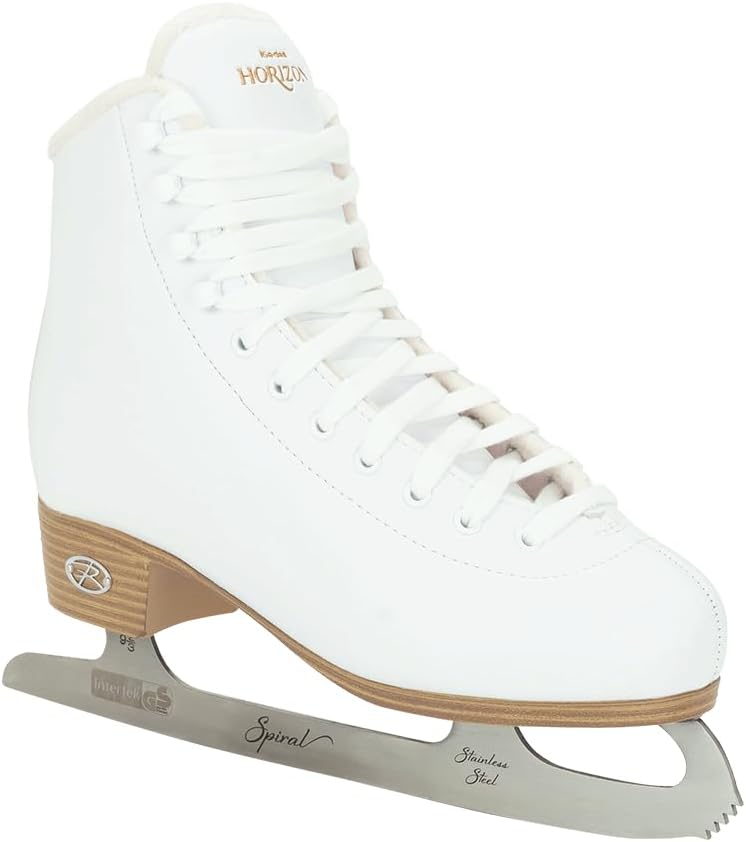 Riedell Horizon Adult Ice Skates - Recreational Figure Ice Skates with Stainless Steel Blade - Size 6 in White