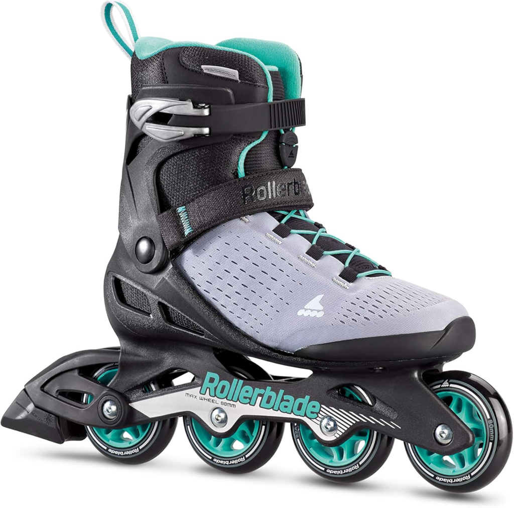 Rollerblade Zetrablade Elite Women's Adult Fitness Inline Skate, Black and Powder Blue, Performance Inline Skates