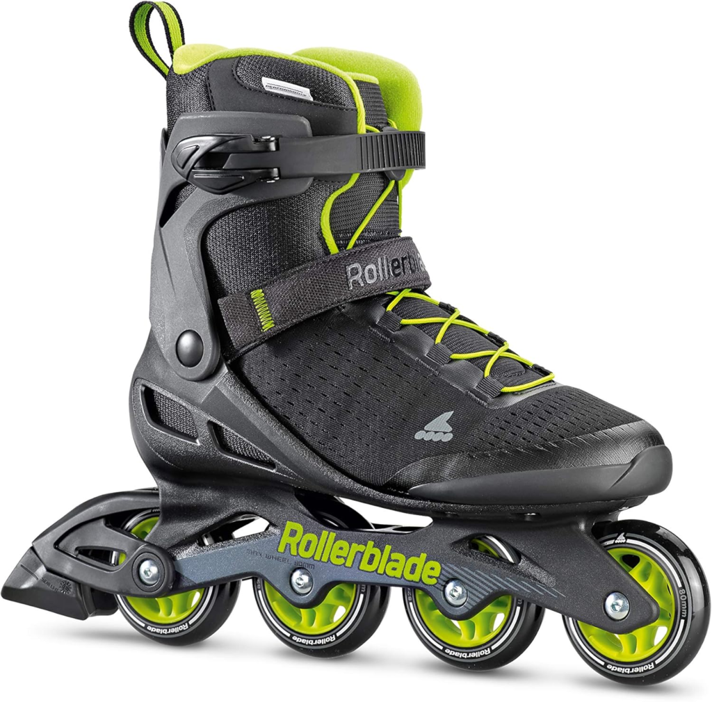 Rollerblade Zetrablade Elite Men's Adult Fitness Inline Skate, Black and Lime, Performance Inline Skates