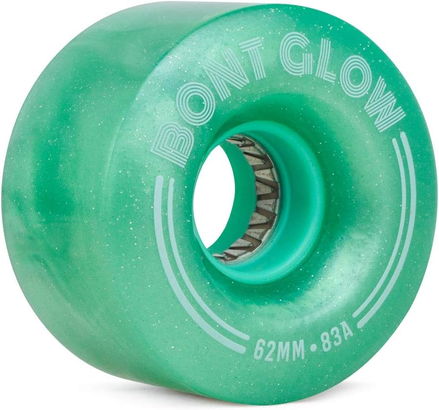 Bont Skates - Glow Light Up LED Quad Roller Skate Wheels - Recreational Street Outdoor Skating - Misty Teal