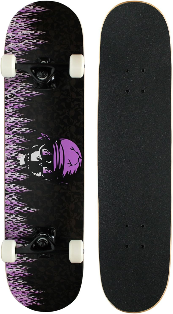 KPC Complete Skateboard - Pro Style Quality - Maple 7-Ply Deck - in Purple Flame
