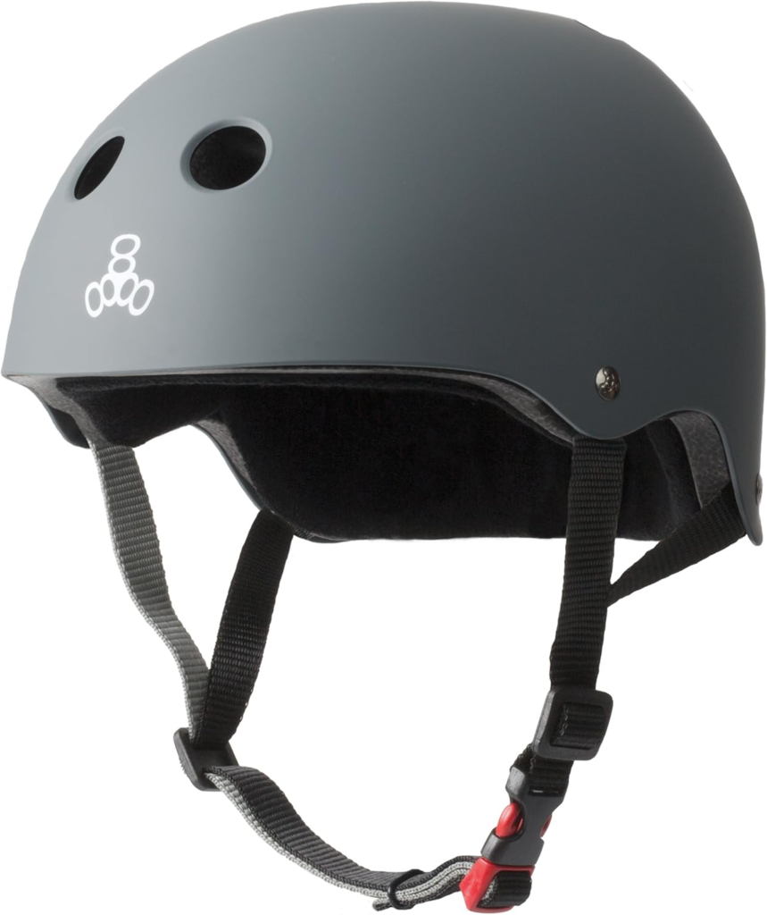 Triple Eight The Certified Sweatsaver Helmet for Skateboarding, BMX, Roller Derby, and Roller Skating - in Carbon Matte