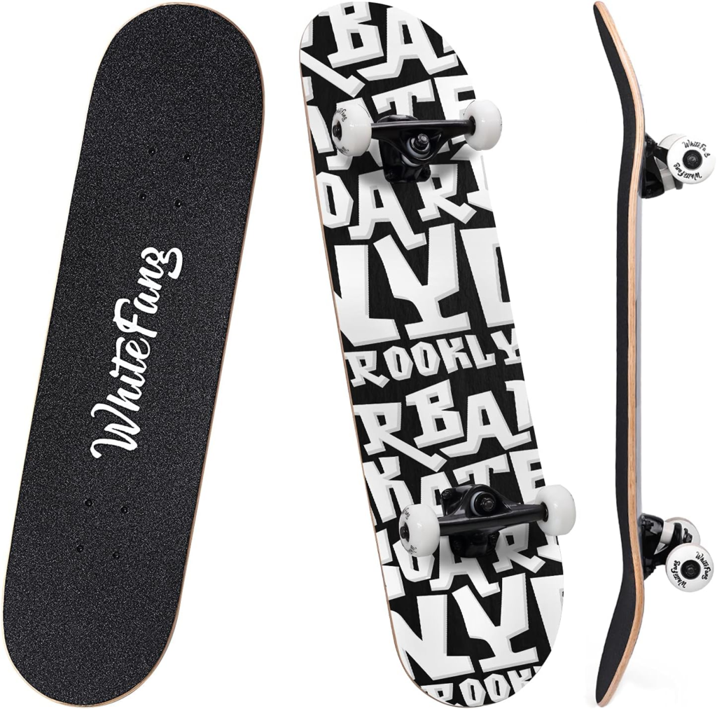 WhiteFang Skateboards for Beginners, Complete Skateboard