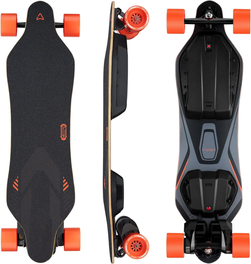 MEEPO Voyager X Electric Longboard Skateboard with Rack Stand