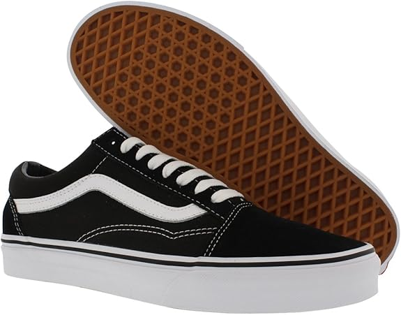 Vans Unisex Old Skool Classic Skate Shoes - in Black and White
